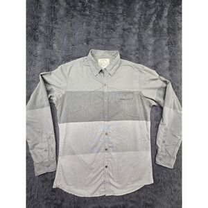 Native Code Mens Grey Colorblock Long Sleeve Button Down Shirt Large Pocket